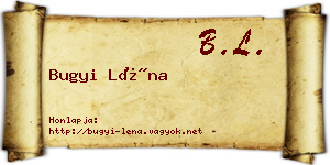 Bugyi Léna névjegykártya